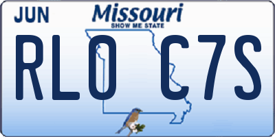 MO license plate RL0C7S