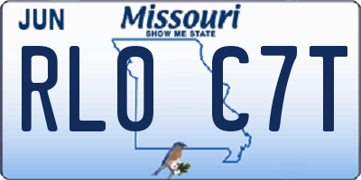 MO license plate RL0C7T