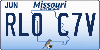 MO license plate RL0C7V