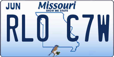 MO license plate RL0C7W