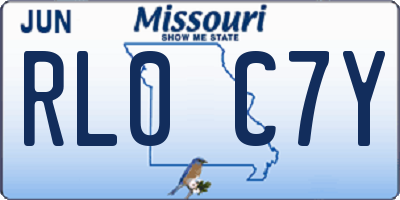 MO license plate RL0C7Y