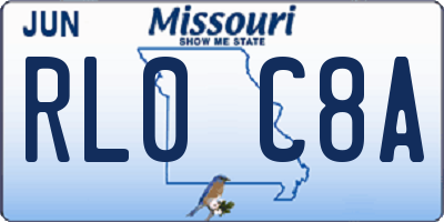 MO license plate RL0C8A