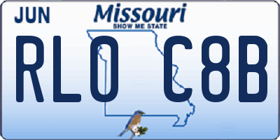 MO license plate RL0C8B