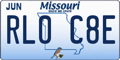 MO license plate RL0C8E