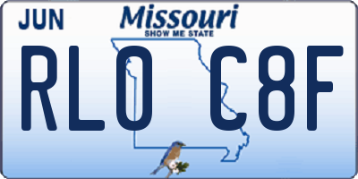 MO license plate RL0C8F