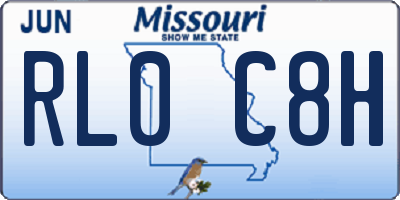 MO license plate RL0C8H