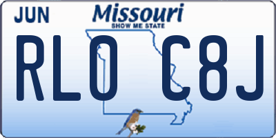 MO license plate RL0C8J