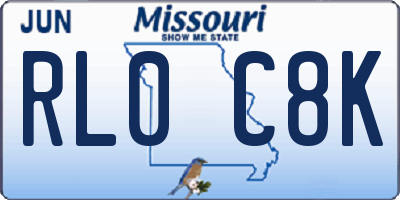 MO license plate RL0C8K