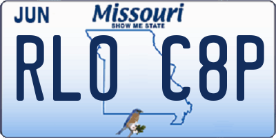 MO license plate RL0C8P