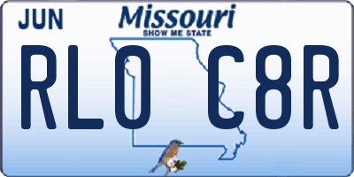 MO license plate RL0C8R