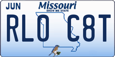 MO license plate RL0C8T