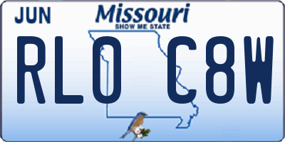 MO license plate RL0C8W