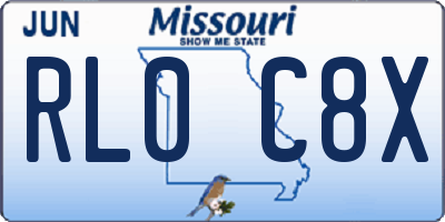 MO license plate RL0C8X