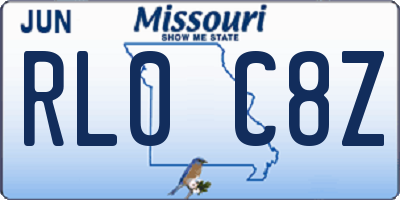 MO license plate RL0C8Z