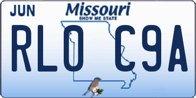 MO license plate RL0C9A