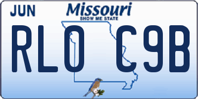 MO license plate RL0C9B