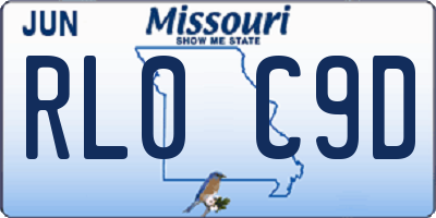 MO license plate RL0C9D