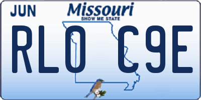 MO license plate RL0C9E