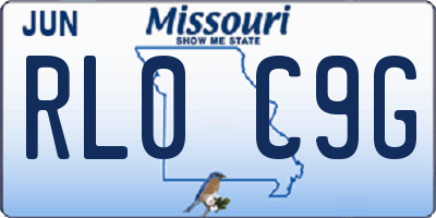 MO license plate RL0C9G