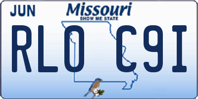 MO license plate RL0C9I