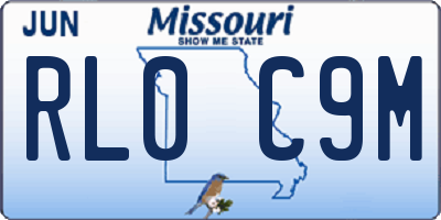 MO license plate RL0C9M