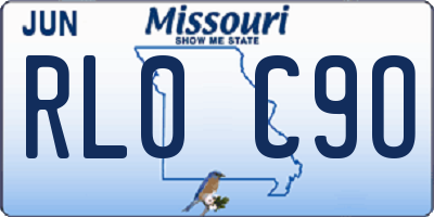 MO license plate RL0C9O