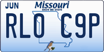 MO license plate RL0C9P