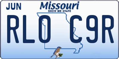 MO license plate RL0C9R