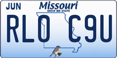 MO license plate RL0C9U