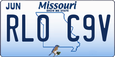 MO license plate RL0C9V