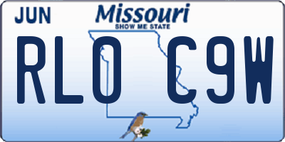 MO license plate RL0C9W