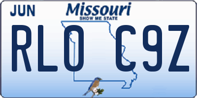 MO license plate RL0C9Z