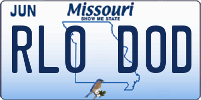 MO license plate RL0D0D