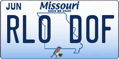 MO license plate RL0D0F