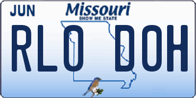 MO license plate RL0D0H
