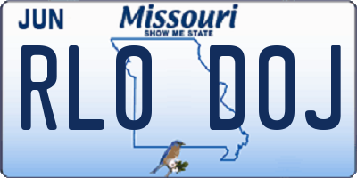 MO license plate RL0D0J