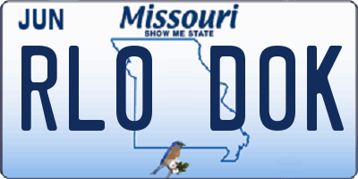 MO license plate RL0D0K