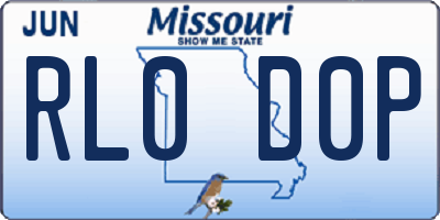 MO license plate RL0D0P
