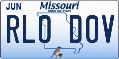 MO license plate RL0D0V