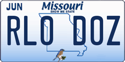 MO license plate RL0D0Z