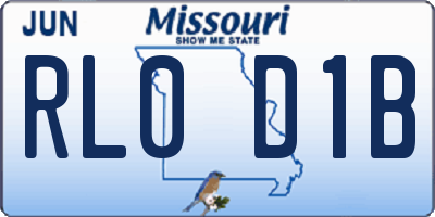 MO license plate RL0D1B