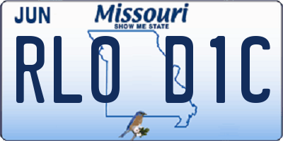 MO license plate RL0D1C