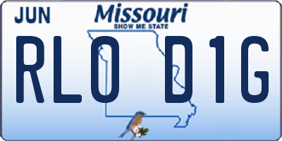 MO license plate RL0D1G