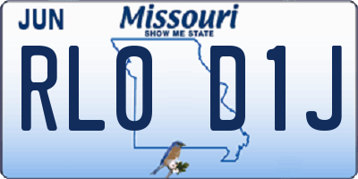 MO license plate RL0D1J