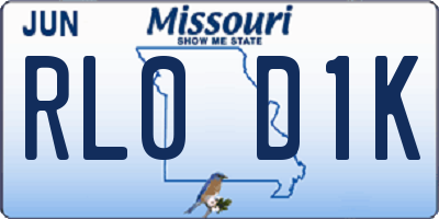 MO license plate RL0D1K