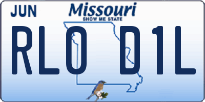 MO license plate RL0D1L