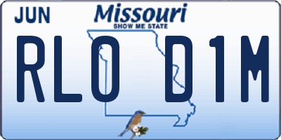 MO license plate RL0D1M