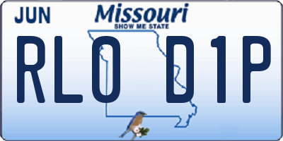 MO license plate RL0D1P