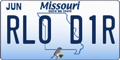 MO license plate RL0D1R