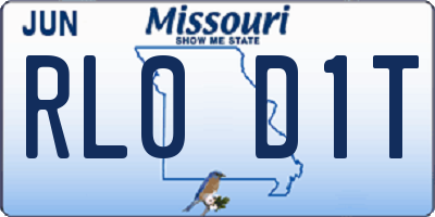 MO license plate RL0D1T